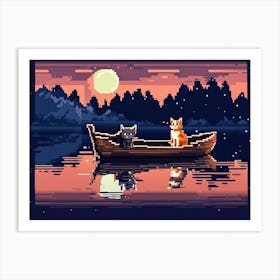 Cat In A Boat Art Print