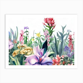 Floral Garden AI watercolor Art 2 Art Print