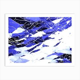 Blue And White Abstract Painting Art Print