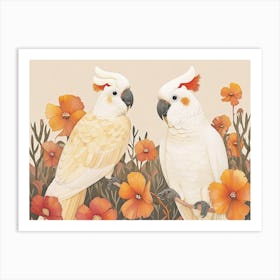 Floral Animal Illustration Cockatoo 4 Art Print