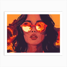 Girl With Sunglasses 1 Art Print