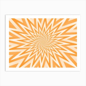 Abstract Orange Geometric Design Background Art Print