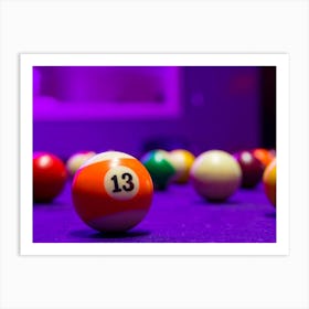 Billiard Balls In A Pool Table Art Print