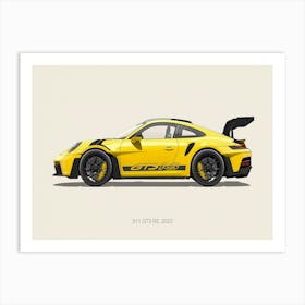 Porsche 911 Gt3 Rs Car Vintage Art Print
