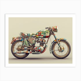 Vintage Colorful Scooter 19 Art Print