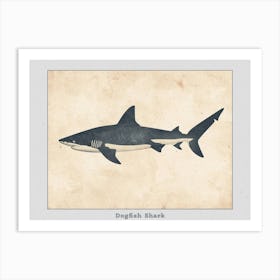 Dogfish Shark Silhouette 2 Poster Art Print