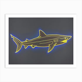 Neon Lemon Shark 5 Art Print