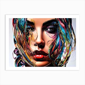 Determined Face - Colorful Woman's Face Art Print