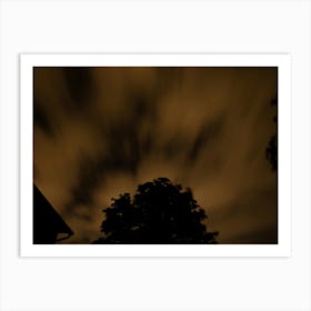 Long Exposure Photography of Cloud Cover at Night Art Print