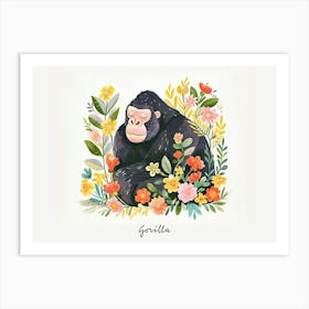 Little Floral Gorilla 3 Poster Art Print