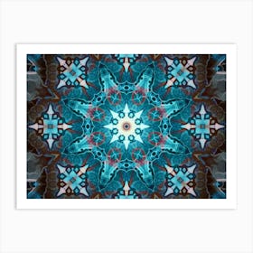 Blue Abstraction Mandala 3 Art Print