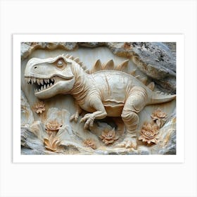 T-Rex Carving Art Print