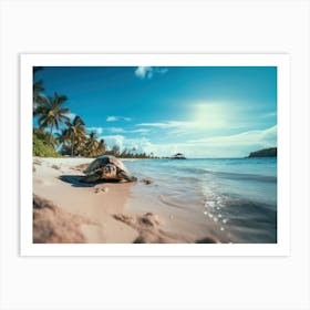 Turtle On The Beach 1 Art Print