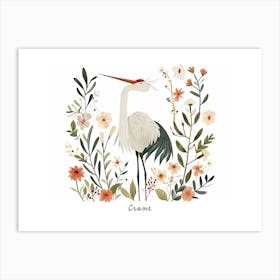 Little Floral Crane 1 Poster Art Print