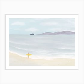 Surf Man Beach Art Print