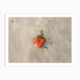 Stone, looking like Strawberry On The Beach Art Print