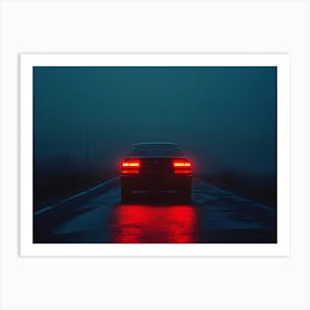 Car On The Road At Night Art Print