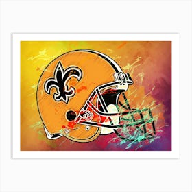 New Orleans Saints Helmet Abstract Art Print