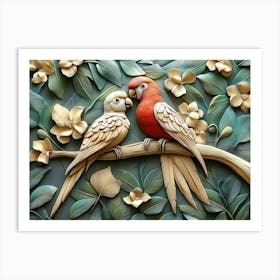 Beautiful Parrot 3d 6 Art Print