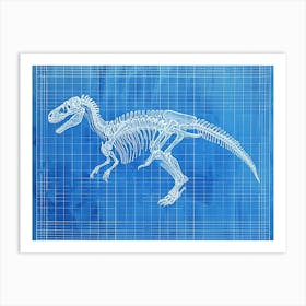 Compsognathus Dinosaur Skeleton Blueprint 2 Art Print