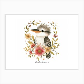 Little Floral Kookaburra 1 Poster Art Print