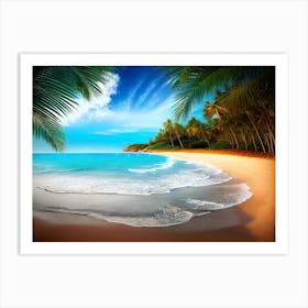 Beach With Palm Trees 5 Art Print