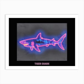 Neon Pink Tiger Shark Poster 1 Art Print