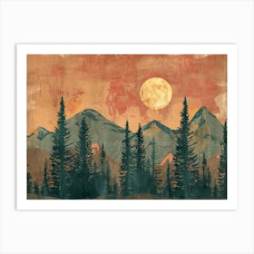 Vintage Woods Illustration 8 Art Print