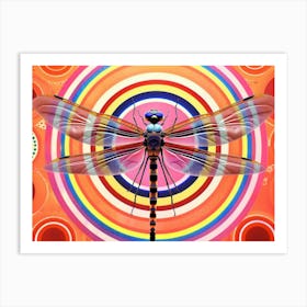 Dragonfly Wandering Gilder Retro Style 1 Art Print