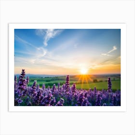 Lavender Field At Sunset 1 Art Print