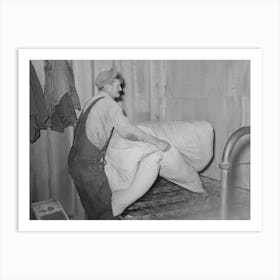 Elmer Thomas Removing The Mattress From Bed Which Will Be Packed Into Truck Enroute For California, Near Muskogee Art Print