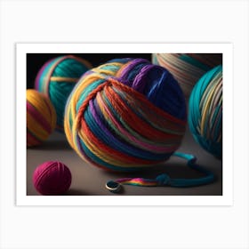 Vibrant Balls Of Yarn Art Print