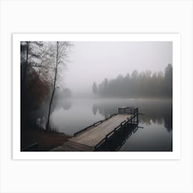 Foggy Morning At The Lake Art Print