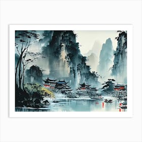 Chinese Landscape Painting 5 Art Print