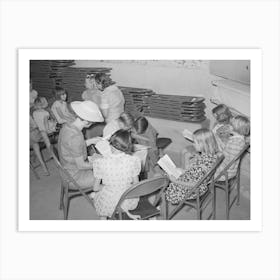 Sunday School At The Community House Of The Casa Grande Valley Farms, Pinal County, Arizona By Russell Lee Art Print