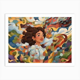 Girl In The Clouds Art Print