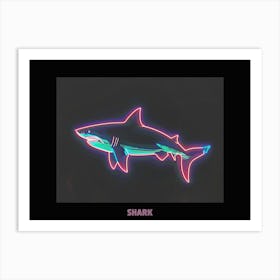 Neon Pink Sign Inspired Shark Poster 3 Art Print