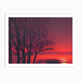 Sunset On The Lake 17 Art Print