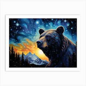 Bear In The Night Sky Art Print