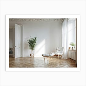 Empty Room With White Walls Art Print