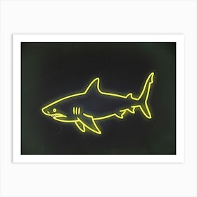 Neon Lemon Shark 3 Art Print