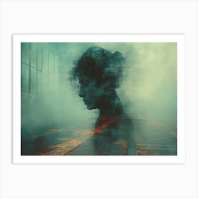 Temporal Resonances: A Conceptual Art Collection. Portrait Of A Woman 3 Art Print