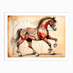 Horse Drawing Art Print