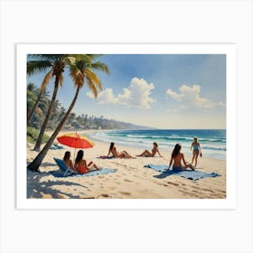 Relaxing at the Beach  Art Print