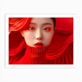 Portrait Of A Woman With Red Hair Art Print