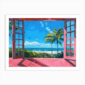 Key West From The Window View Painting 2 Art Print