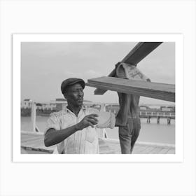 Stevedore Handling Lumber In Unloading Process, Pilottown, Louisiana, The El Rito By Russell Lee Art Print