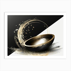 Gold And Black Bowl 3 Art Print