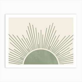 Sage Green Sun, Sunset, Sunrise Art Print