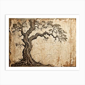 Antique Oak Tree Knot Translated Into Decorative Vintage Grunge Pattern Textures Reminiscent Of Age (5) Art Print